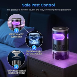 Fruit Fly Trap Indoor Brushless Motor Gnat Traps for House Indoor Gnats Killer Powerful Suction Bug Insect Trap NAT Trap Killer Mosquito Catcher for Flies Gnats Nats Plants Moths Bug Insect004
