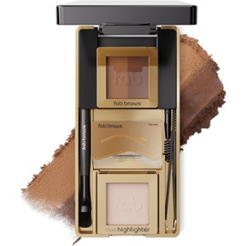 Fab Brows- Kit de plantillas para cejas LUX Duo El mejor kit de plantillas para cejas con polvos para cejas Duo y polvos iluminadores
