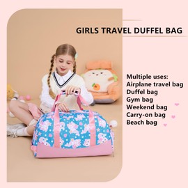 Children's Sports Bag Travel Bag with Shoe Compartment Gym Bag Waterproof Swimming Bag Sauna Bag, black, Mermaid