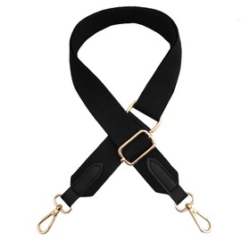 Beacone Wide Purse Strap Adjustable Canvas Replacement Crossbody Handbag Shoulder Bag Strap, A-black, One Size