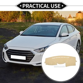 VekAuto Dash Cover Compatible for Hyundai Veracruz 2007-2012, Non-Slip Polyester Silicone Beige Front Dashboard Cover Pad Carpet