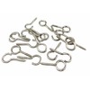 10 Hooks and 10 Eyes for Curtain Wire, Screw In,