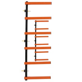 Six-Level 600 lb Capacity Lumber Storage Rack Wall-Mounted both Indoor and Outdoor Use Wood Organizer Rack