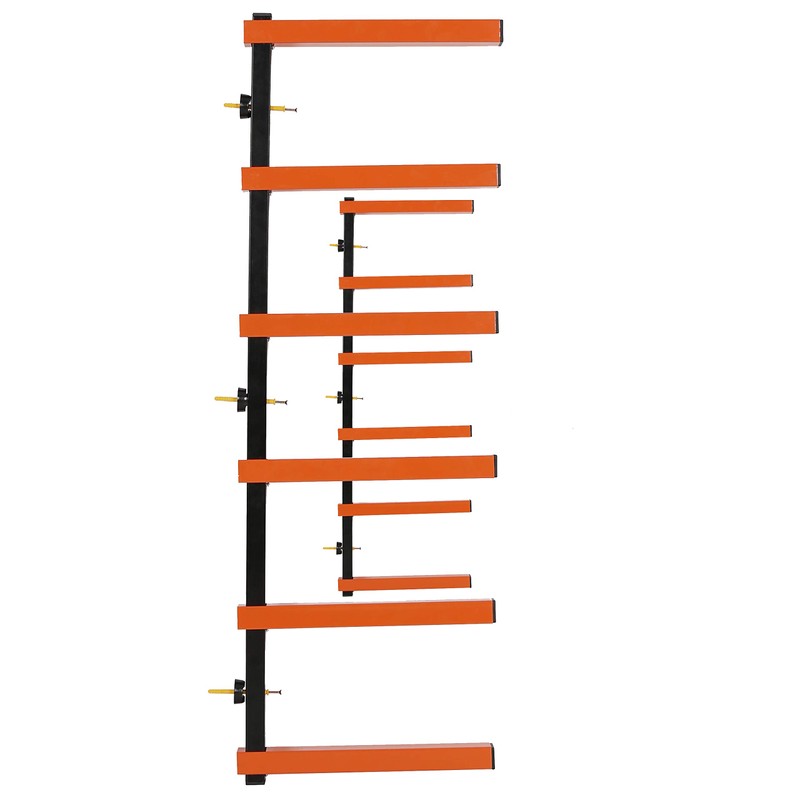 Six-Level 600 lb Capacity Lumber Storage Rack Wall-Mounted both Indoor