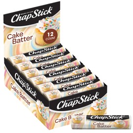 ChapStick Bulk Lip Balm, Cake Batter, 12-Pack – Delicious & Sweet Lip Moisturizer for Dry Lips, Birthday Gifts, Stocking Stuffers, 0.15 Oz Ea