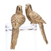 Shophaus24 Decorative Parrot Figures Gold Edge Seater Height 20.5 cm