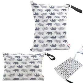 FLYSKY 2 Bolsa para Ropa Mojada, Bolsa Impermeable Natacion, Bolsas Húmedas Secas para Pañales de Tela de Bebé, Bolsa Organizador,Reutilizables y Lavables,para Piscina de Playa,Viajes, Ropa Sucia,M+S