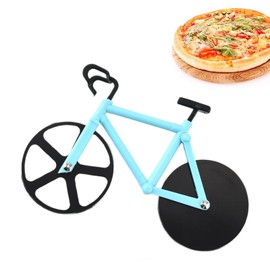 Pizza Cutter, Bicycle Pizza Cutter Wheels Dual Stainless Steel Super Sharp Blades Slicer with Non-Stick Coating,Novelty Pizza Cutter
