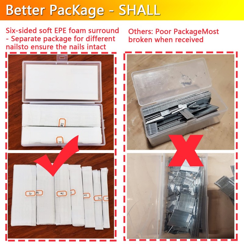 Breezliy 2100 PCS Brad Nails 7 Sizes multi-Length Galvanized Straight
