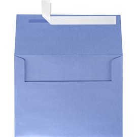 LUXPaper A6 Invitation Envelopes for 4 5/8 x 6 1/4 Cards in 80lb. Vista Metallic, Printable Envelopes for Invitations, with Peel & Press Seal, 50 Pack, Envelope Size 4 3/4 x 6 1/2 (Blue)