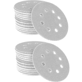 AIMALL 100x 123mm 5" 8-Hole Sanding Discs Hook Loop Orbital Sander Pads 80 120 240 Grit, Anti-Clog Zinc Stearate Coating for Dust Collection, High Initial Cutting Power