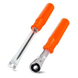 BARTOO 2PCS Automatic Slack Adjuster Tools, 5/16'' Double Square Ratcheting Wrench & Fork End Release Tool, Brake Adjustment Tool for Semi Truck, Heavy Duty Truck,Trailers