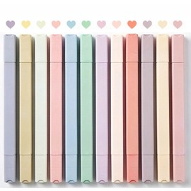 konket 12Pcs Aesthetic Cute Highlighters Bible Pastel Highlighters and Pens no bleed Assorted Colors Highlighter for Office journaling supplies