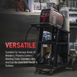 YESWELDER Welding Cart for TIG MIG Welder and Plasma Cutter, Tilt-Table Large Storage 360° Rolling Welding Trolley