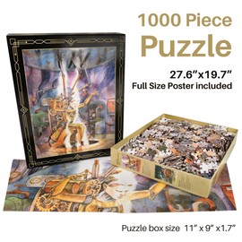Puzzles for Adults 1000 Piece - Large Fantasy Art Jigsaw Puzzle Based On Vibrant Original Watercolor Artwork with Full-Size Reference Poster - Oracle