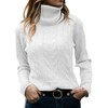 GeGekoko Womens Turtleneck Sweaters Cable Knit Long Sleeve Tops Pullover