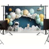 Astronaut Outer Space Theme Backdrop for Boy 1st Birthday Party