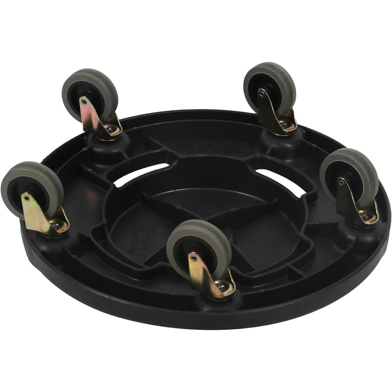 (2 Pack) 18" Trash Can Dolly with Wheels, Black Garbage