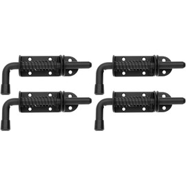 JQK - Pestillo con resorte y pasador, perno de barril de acero inoxidable 304 engrosado de 2 mm para puerta, 12.7 cm negro (paquete de 4), HSB300-BK-P4