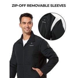 ORORO Men's Heated Golf Vest with Zip-off Sleeves, Lightweight Heated Golf Jacket with Battery (Black, XL)