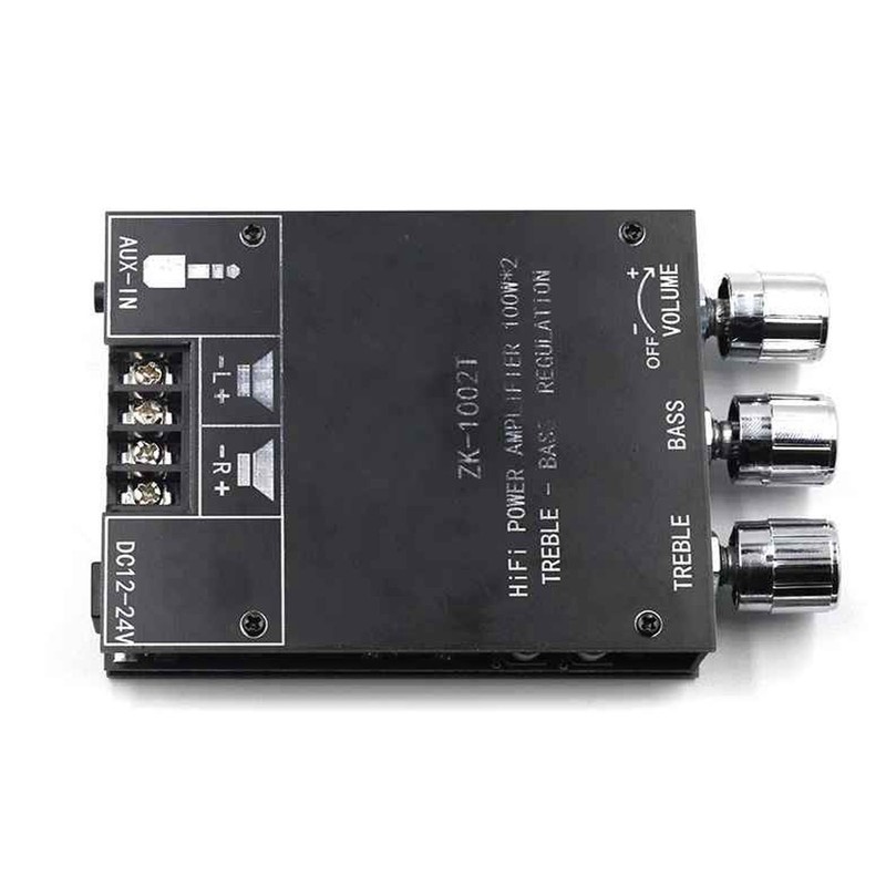 Power Amplifier Module Dual Channel Subwoofer 100Wx2 DC12‑24V BT 5.0