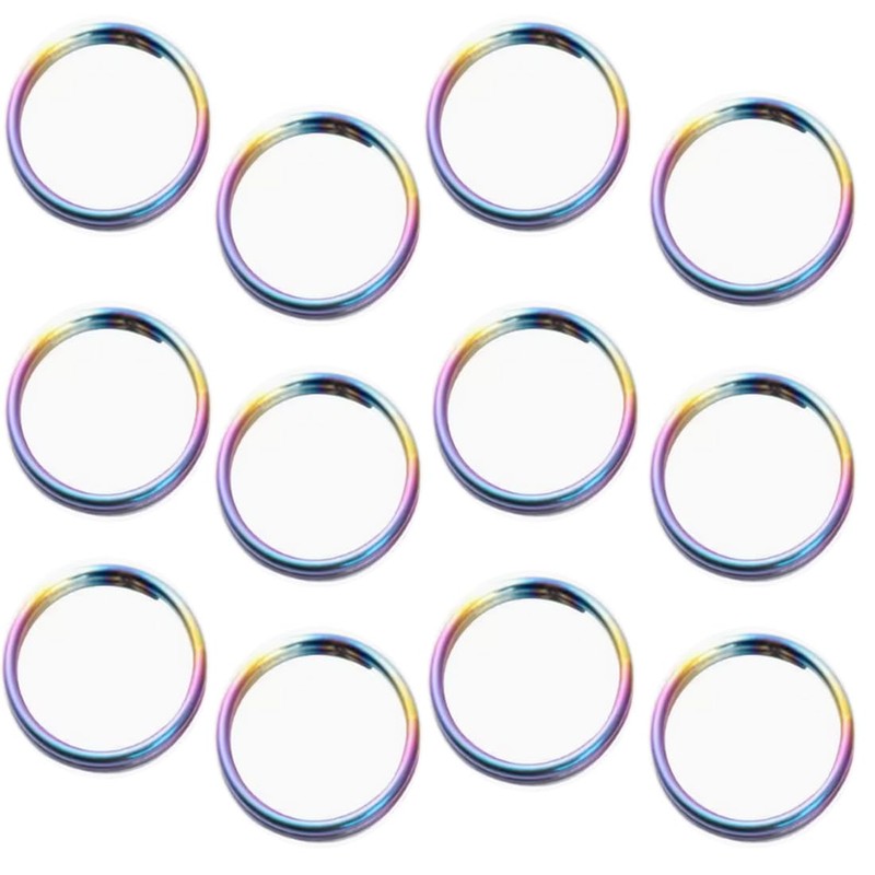 GEJ-Tech Titanium Small Double Ring Round Press Lightweight Key Ring,