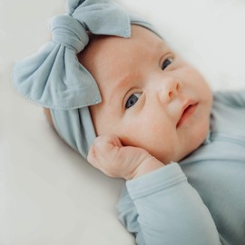 KYTE BABY Rayon Made From Bamboo Bow, (3-6 Months, Fog)