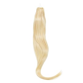 Beauty7 DIY Hair Extensions, 50 Pieces, Real Hair Extensions, Micro Ring Hair Strands, Remy Hair Thickening, Hair Extensions, 1 g/Strands, 22 Inches, 55 cm, #613 Light Blonde