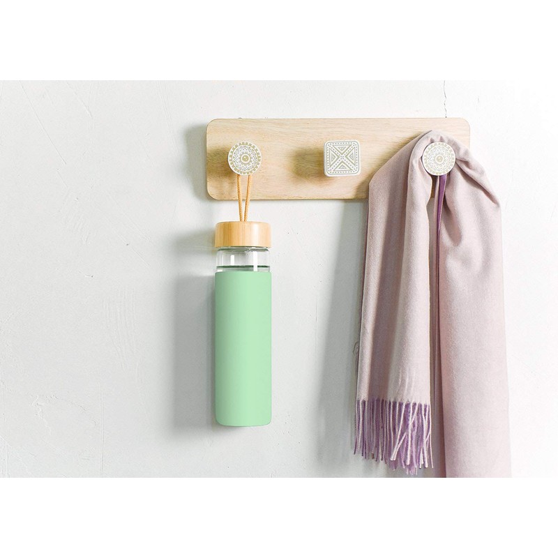 Yomious 20 Oz Borosilicate Glass Water Bottles with Silicone Sleeve