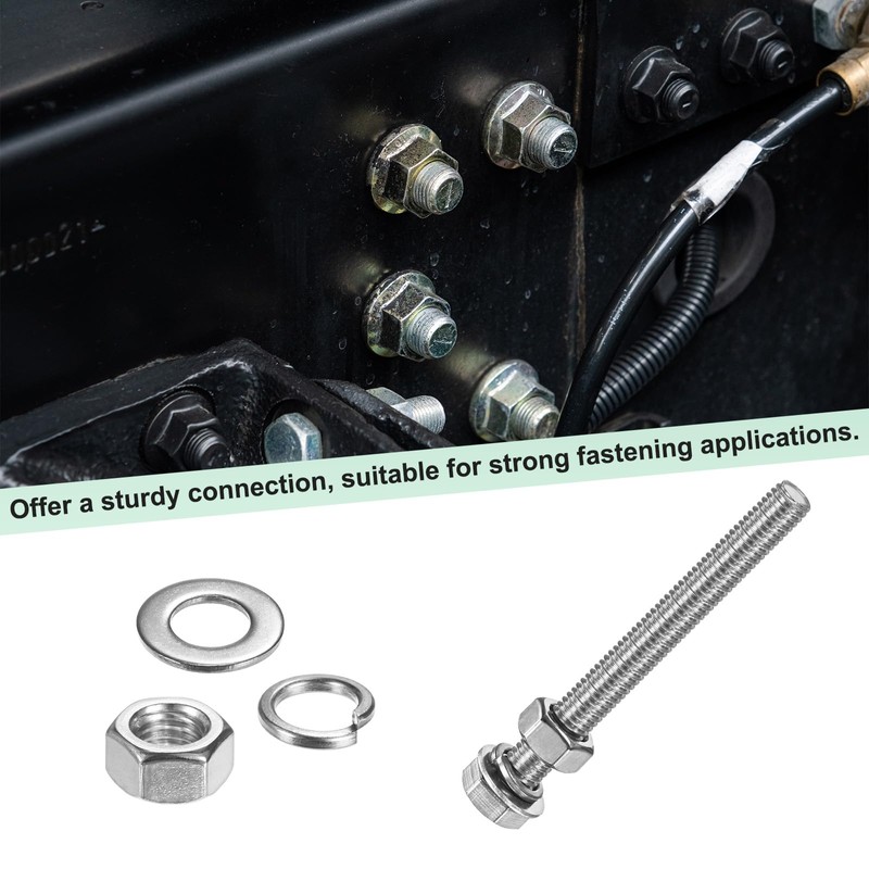 M METERXITY 4-Pack Hex Head Screw Bolt with Nuts Flat