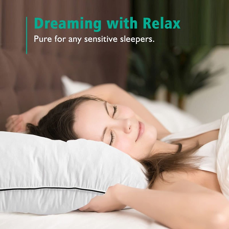 APSMILE Feather Down Pillows -Set of 2 Soft Bed Pillows