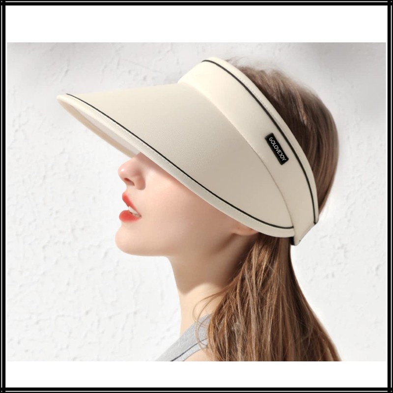 White Fang CA531 Women's Visor, Sun Visor, Plain, Hat, Foldable,