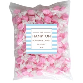 Strawberry Salt Water Taffy, 2 Pound Bulk Bag, Pink Taffy, Individually Wrapped Pink Candy