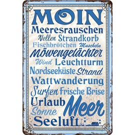Weatherproof 30 x 20 cm Tin Sign - Funny Saying - Sea, Beach, Sun, Holiday Fans - Moin Keywords - Funny Saying