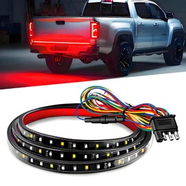 60inch Truck Tailgate Light Strip Bar, White/Red Reverse Light Brake Rear Turn Signal LED Strip for Pickup Trailer Cargo Tailgate Running Flash Light