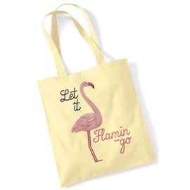 Flamingo Tote Bag Shoulder Bag - Reusable Shopping Bag for Women - Flamin-Go-PLEM