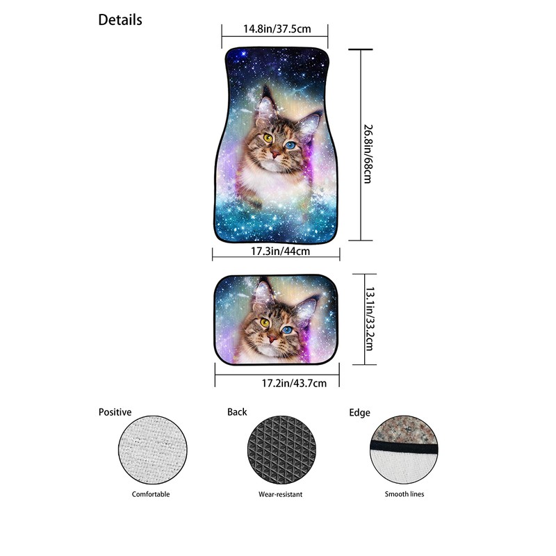 4 Piece Set Purple Skull Car Floor Mat Universal Fit