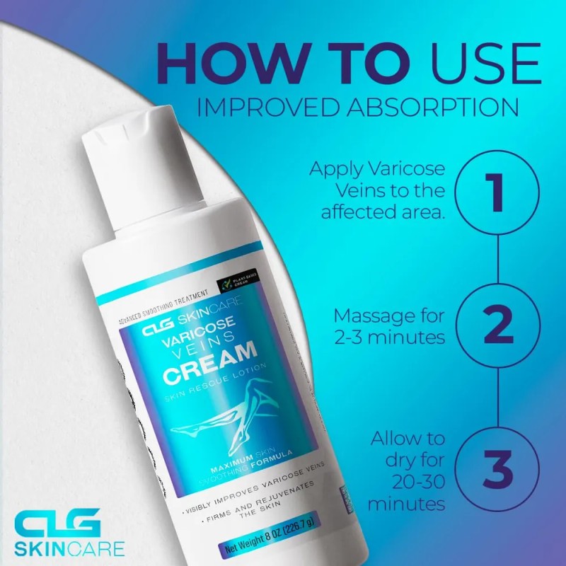 Clg Skincare - Crema Para Venas Varicosas, Loción De Rescate