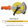 Richter fibreglass tape measure, 16 mm wide with V-light metal