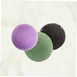 SAFIGLE 3Pcs Cleansing Sponges Gentle Exfoliating Face Washing for All Skin Types Black Green Purple Face Care