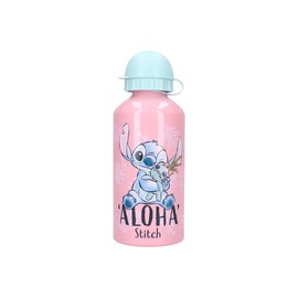 My sweety pop - Rosa Stitch Water Bottle Children Aluminium Children Toddler Nursery School Holiday Meal 19 cm 500 ml Hydration Gift Idea (Stitch Pink/Blue)