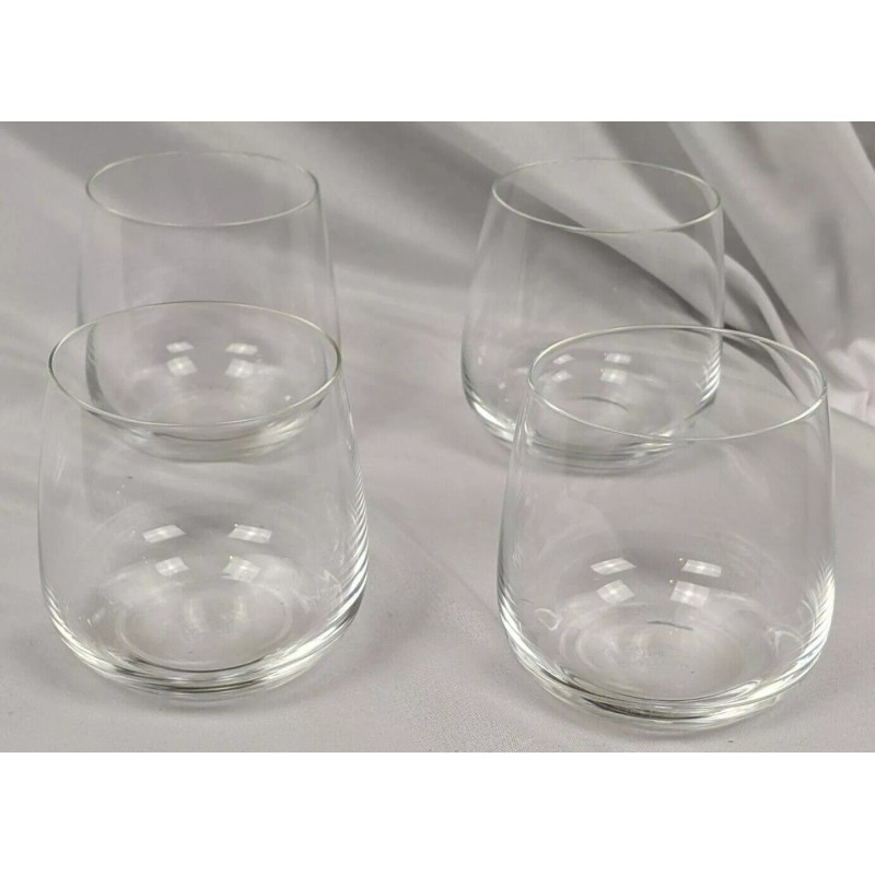 NEW ALESSI FOR DELTA AIRLINES SHORT STEMLESS WINE GLASSES 3.25"