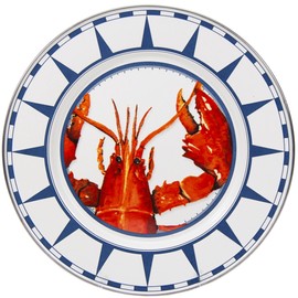 Golden Rabbit Enamelware - Set of 4-10.5" Dinner Plates (Lobster)