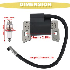 ZAMDOE 397358 Ignition Coil Magneto Armature Replacement for Briggs & Str-atton 5HP 132200 130900 132900 135230 Horizontal and Vertical Engine 697037 555075 395491 697037 298316 395490 with Spark Plug