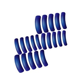 20Pcs Long Curved Press on Nails Extra Curve Square False Nails Matte Blue Full Cover False Nails with Designs Acrylic Nails Curved Artificial Nails Press ons for Women 20Pcs