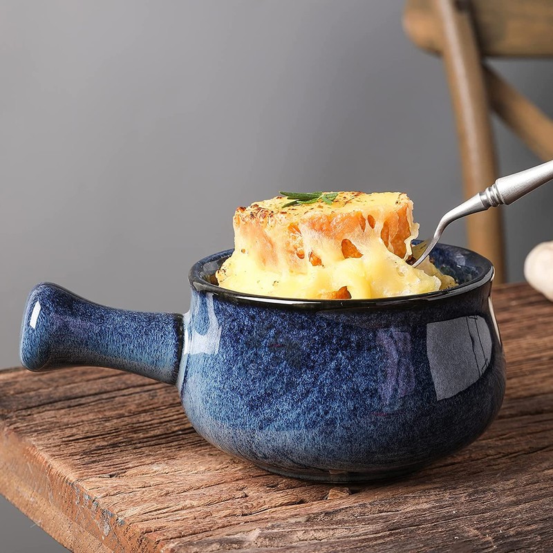 vicrays French Onion Soup Bowls With Handles, 26 Ounce for