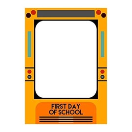 SWYOUN Yellow School Bus First Day of School Back to school Party Photo booth Selfie Frame