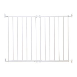 Qdos Safety Extending SafeGate Baby Gate - Meets Tougher European Standards - Angle Mount Capable - Templates for Easy Installation - Top of Stairs - Fits openings 26"-41"| Hardware Mount | White