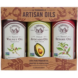 La Tourangelle, Favorites Trio of Oils - Roasted Walnut Oil, Avocado Oil, Toasted Sesame Oil, Gift Set, 8.45 fl oz (Set of 3)