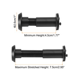 PATIKIL 9/16" Door Viewer Peephole, 2 Pcs Copper Privacy Door Viewer with Privacy Cover, 180-Degree Fits 1-3/4" to 2-15/16" Door with 14mm/0.55" Drill Bit for Security, Black